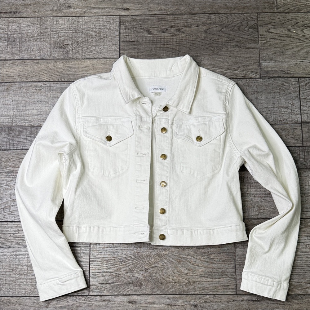Calvin Klein Collection White Denim Jacket
